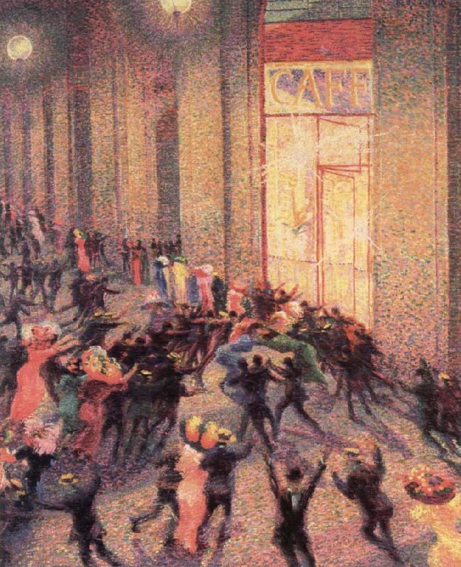 Umberto Boccioni a fight in the arcade Norge oil painting art